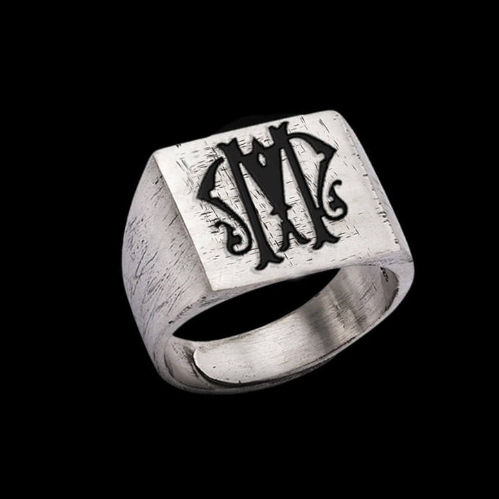 Vintage 26 Alphabet 925 Sterling Silver Ring