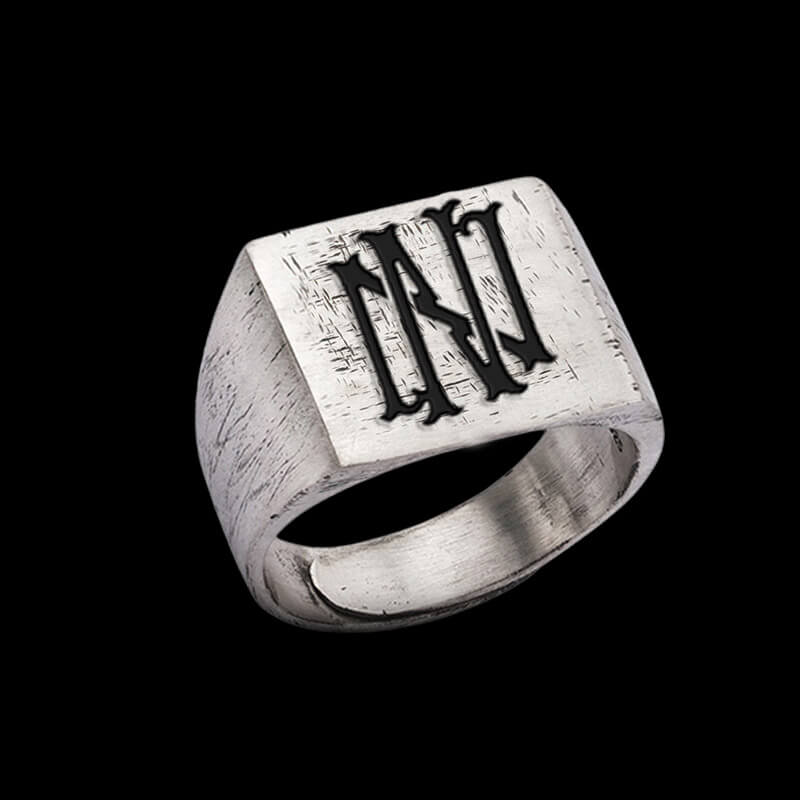 Vintage 26 Alphabet 925 Sterling Silver Ring