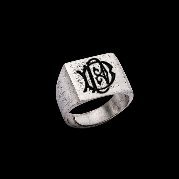 Vintage 26 Alphabet 925 Sterling Silver Ring