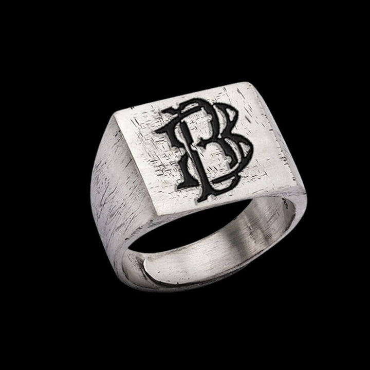 Vintage 26 Alphabet 925 Sterling Silver Ring