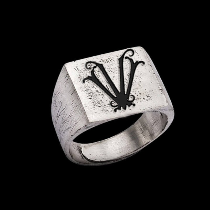 Vintage 26 Alphabet 925 Sterling Silver Ring