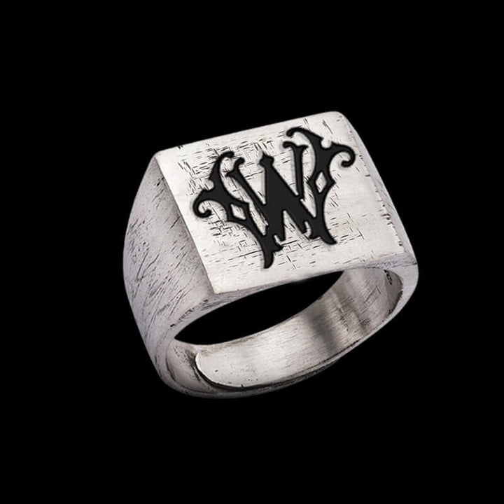 Vintage 26 Alphabet 925 Sterling Silver Ring