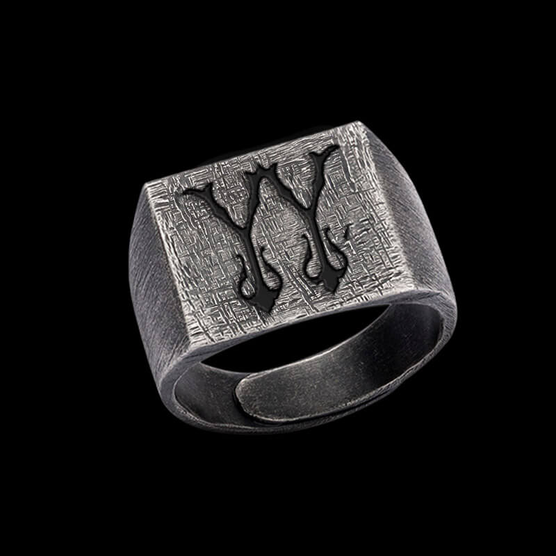 Vintage 26 Alphabet 925 Sterling Silver Ring