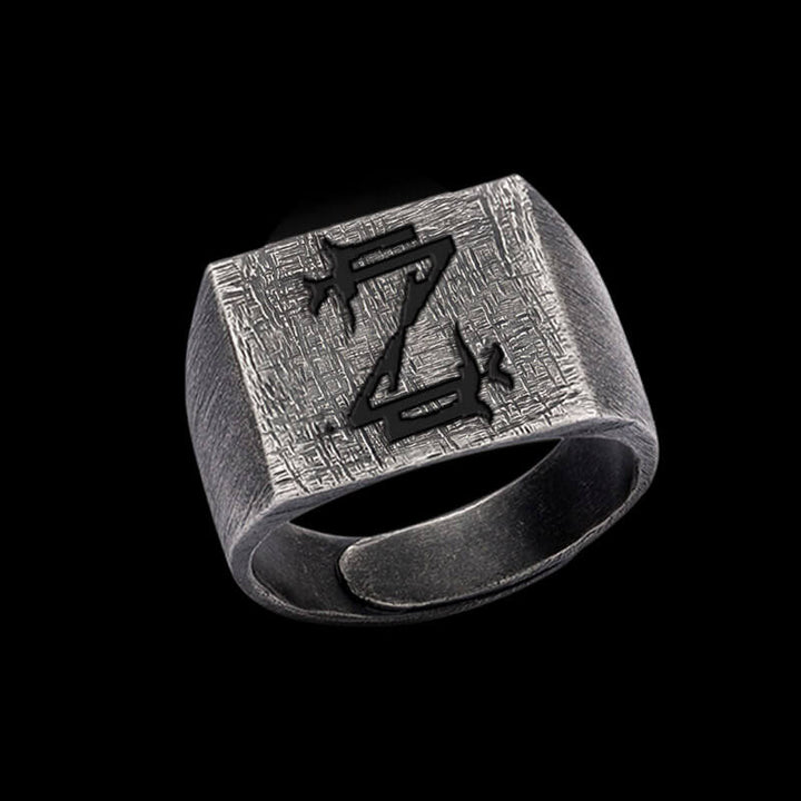 Vintage 26 Alphabet 925 Sterling Silver Ring