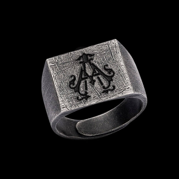 Vintage 26 Alphabet 925 Sterling Silver Ring