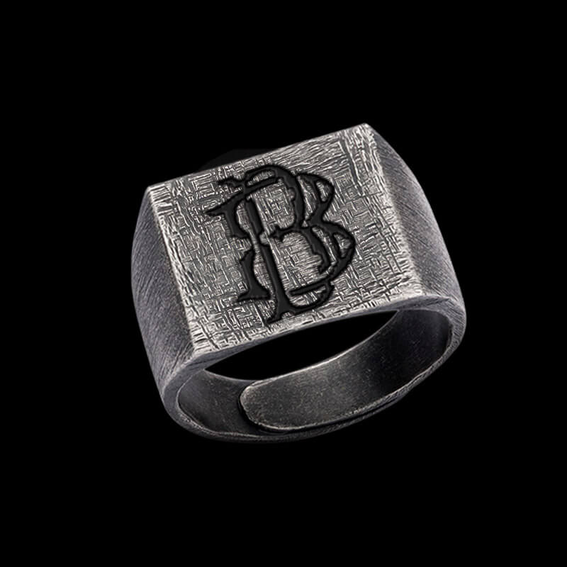 Vintage 26 Alphabet 925 Sterling Silver Ring