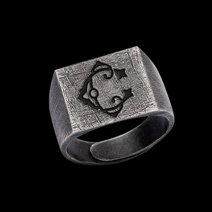 Vintage 26 Alphabet 925 Sterling Silver Ring