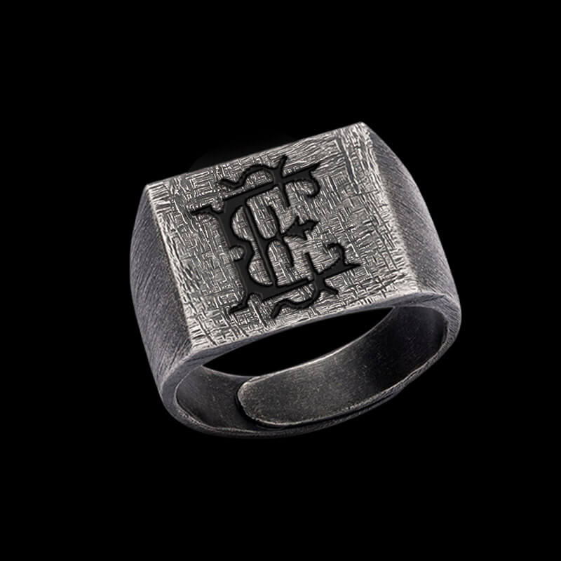 Vintage 26 Alphabet 925 Sterling Silver Ring