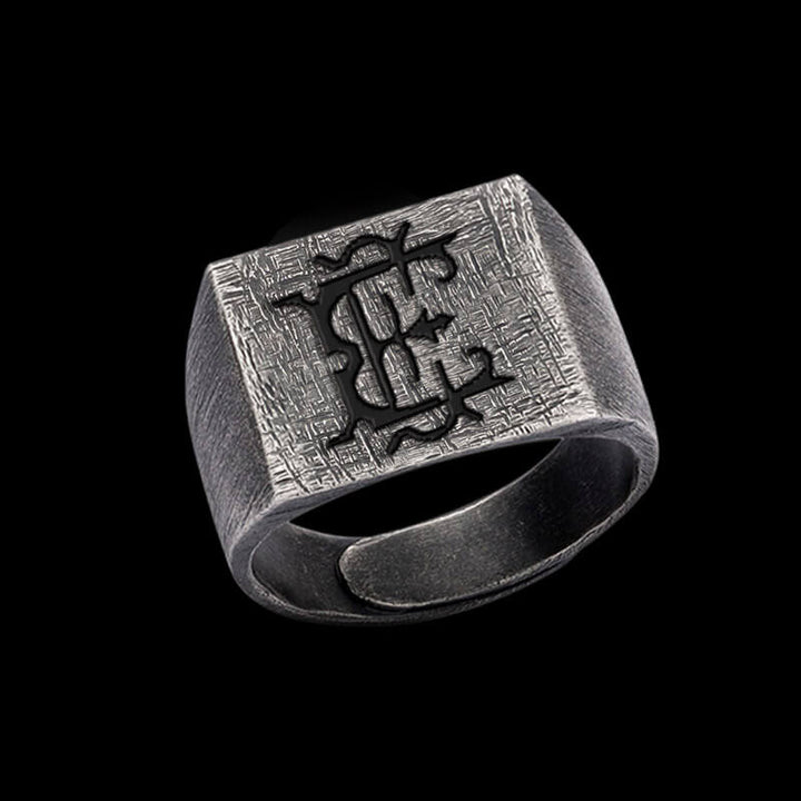 Vintage 26 Alphabet 925 Sterling Silver Ring
