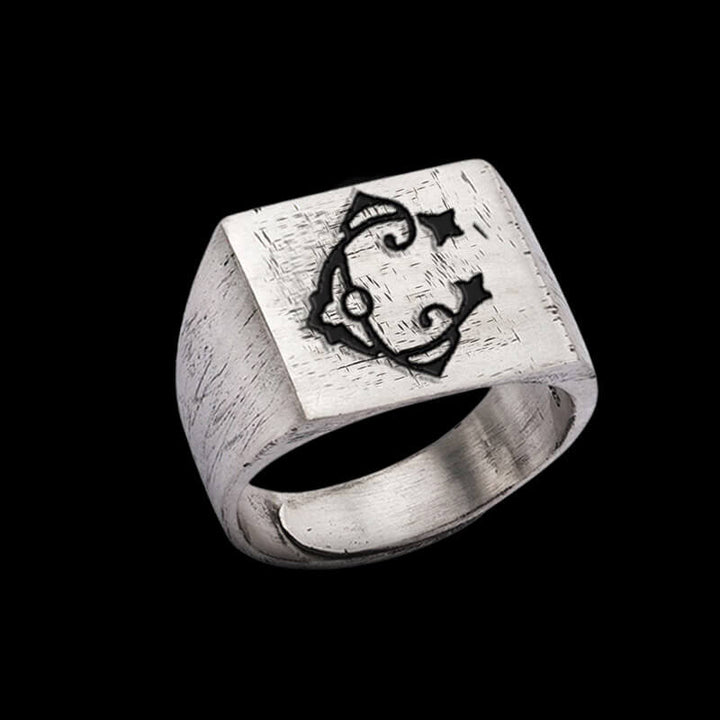 Vintage 26 Alphabet 925 Sterling Silver Ring