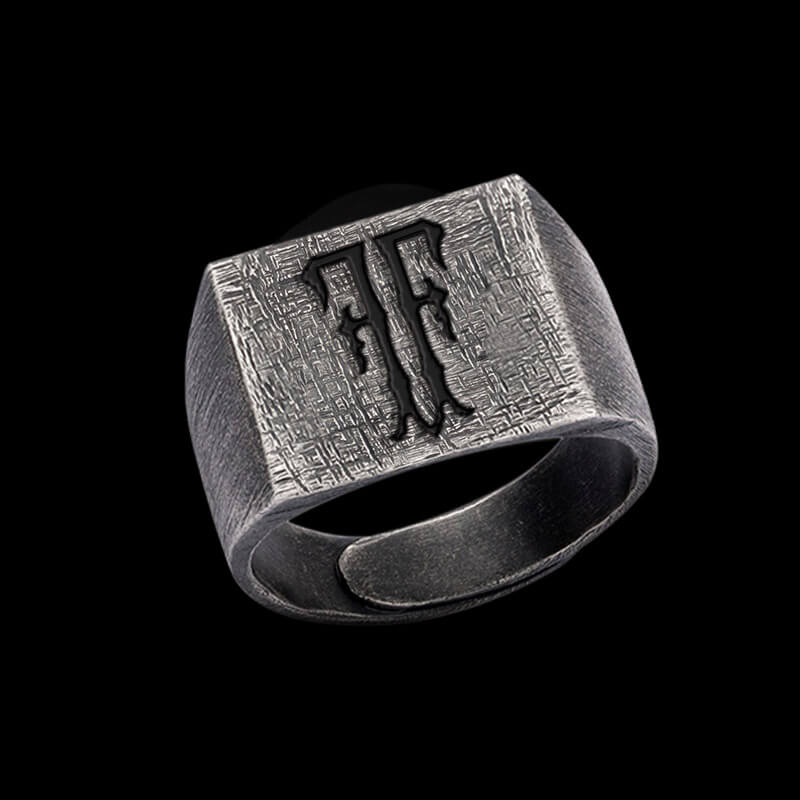 Vintage 26 Alphabet 925 Sterling Silver Ring