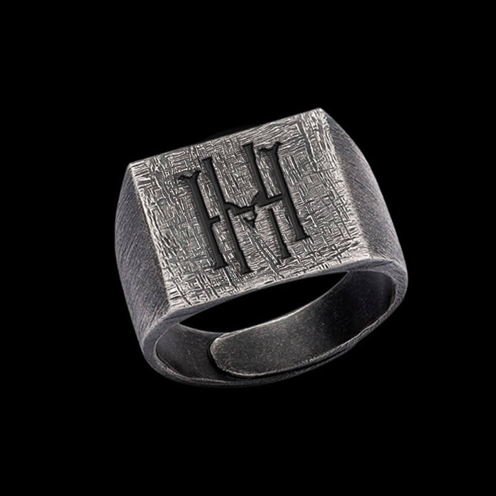 Vintage 26 Alphabet 925 Sterling Silver Ring