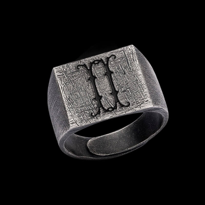 Vintage 26 Alphabet 925 Sterling Silver Ring