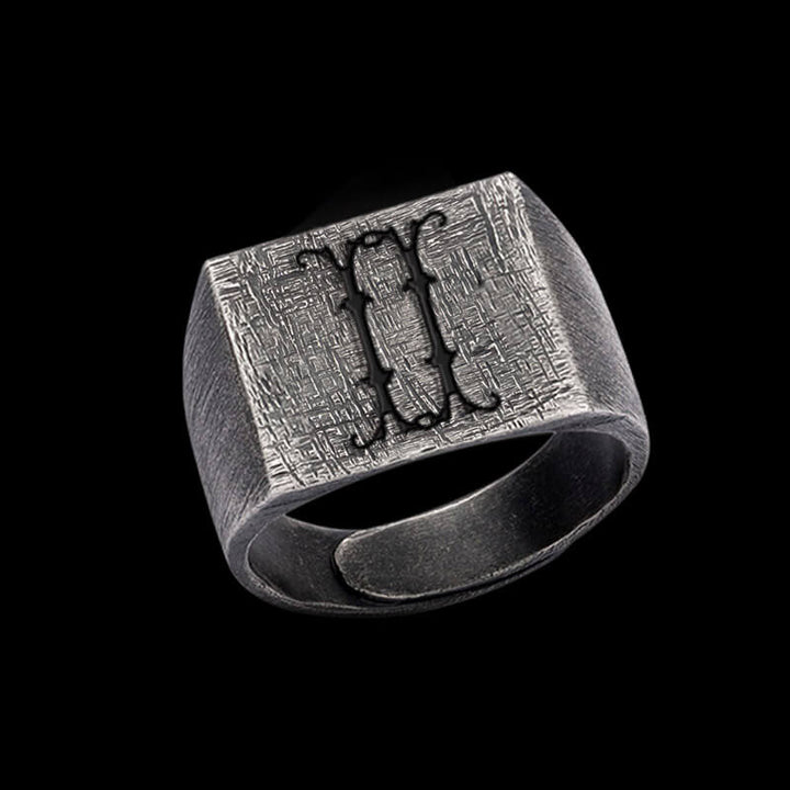 Vintage 26 Alphabet 925 Sterling Silver Ring