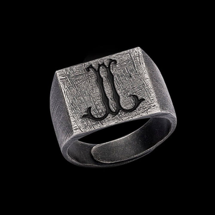Vintage 26 Alphabet 925 Sterling Silver Ring
