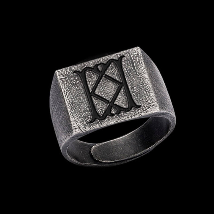 Vintage 26 Alphabet 925 Sterling Silver Ring