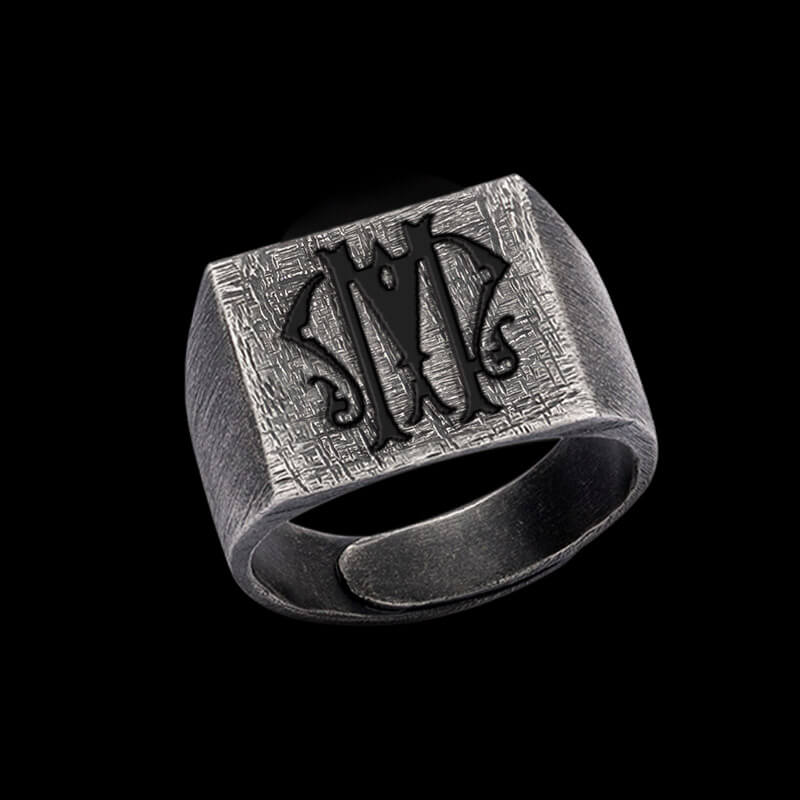 Vintage 26 Alphabet 925 Sterling Silver Ring
