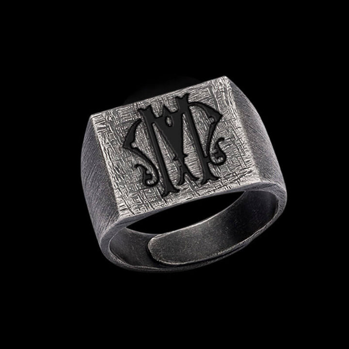 Vintage 26 Alphabet 925 Sterling Silver Ring