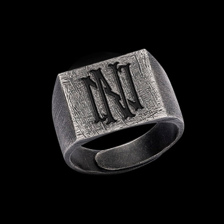 Vintage 26 Alphabet 925 Sterling Silver Ring