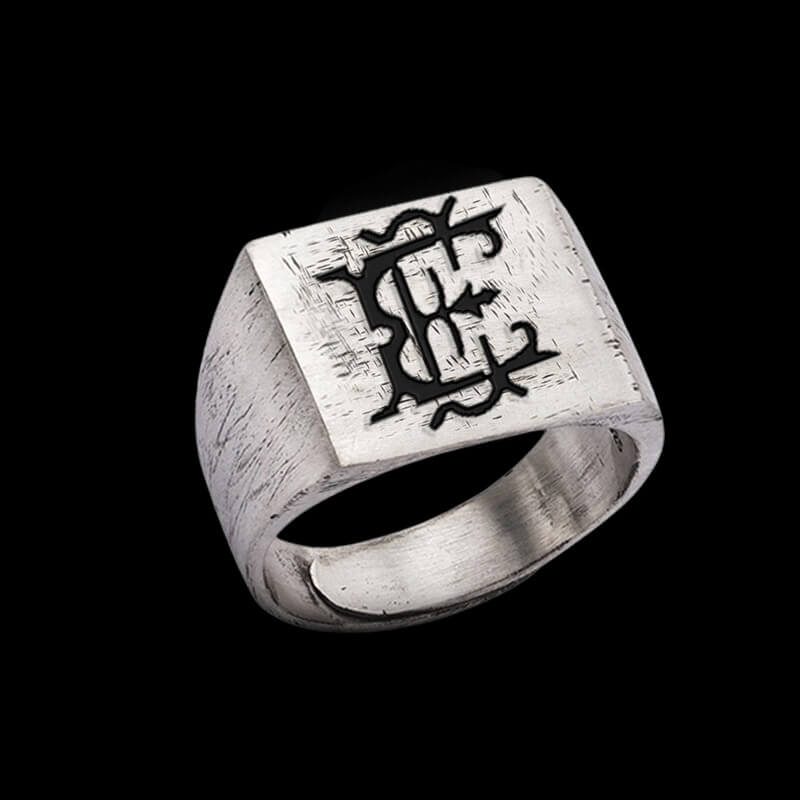 Vintage 26 Alphabet 925 Sterling Silver Ring