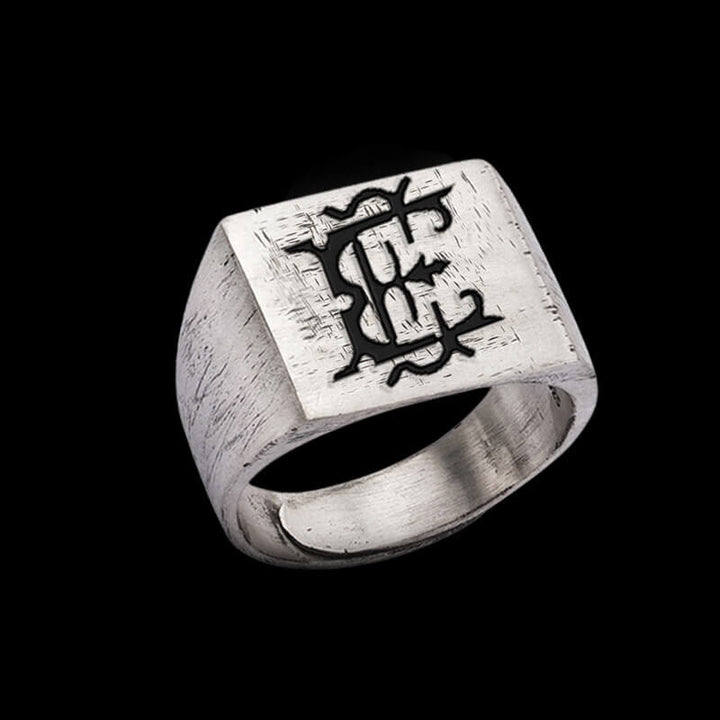 Vintage 26 Alphabet 925 Sterling Silver Ring