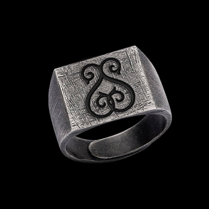 Vintage 26 Alphabet 925 Sterling Silver Ring