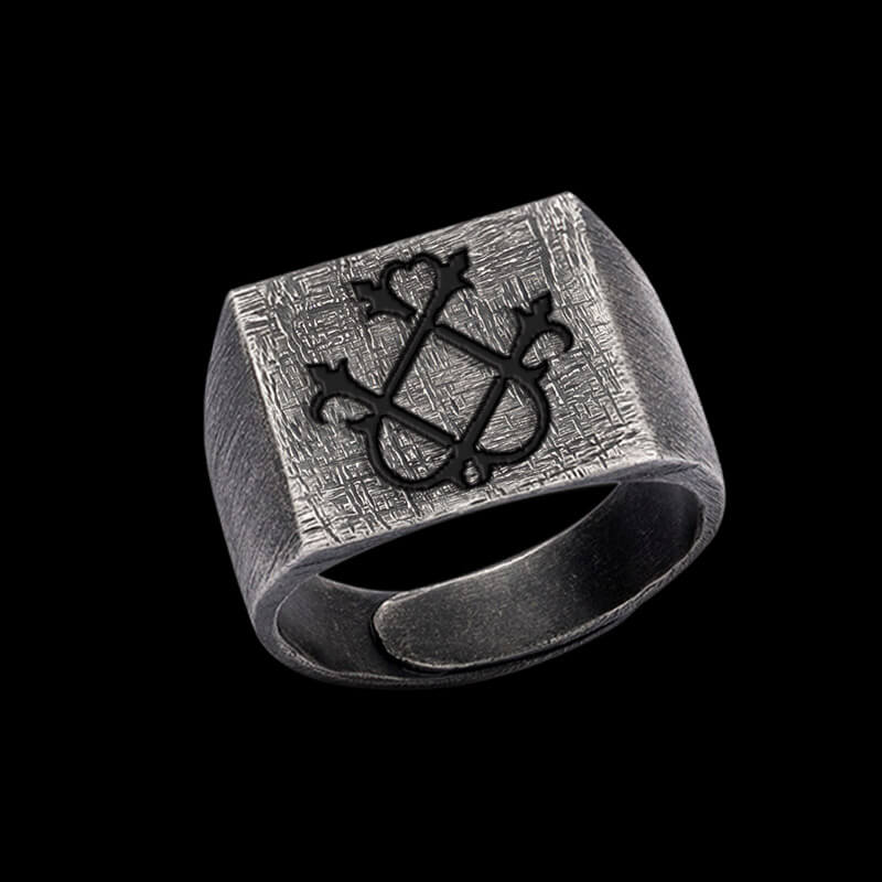 Vintage 26 Alphabet 925 Sterling Silver Ring