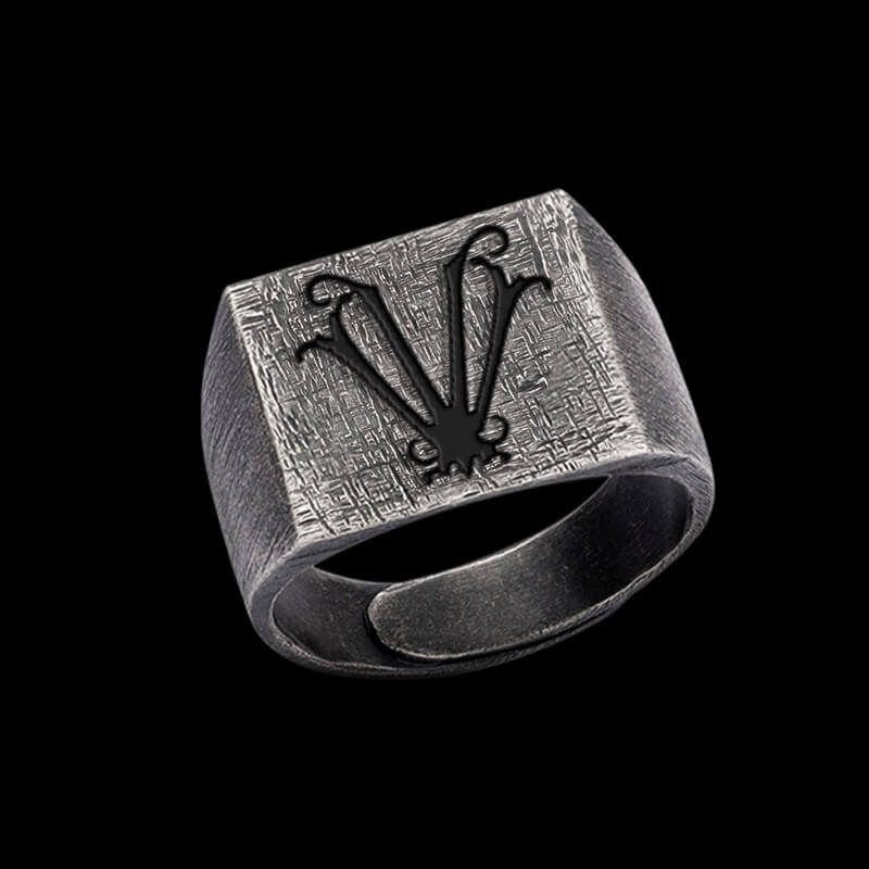 Vintage 26 Alphabet 925 Sterling Silver Ring