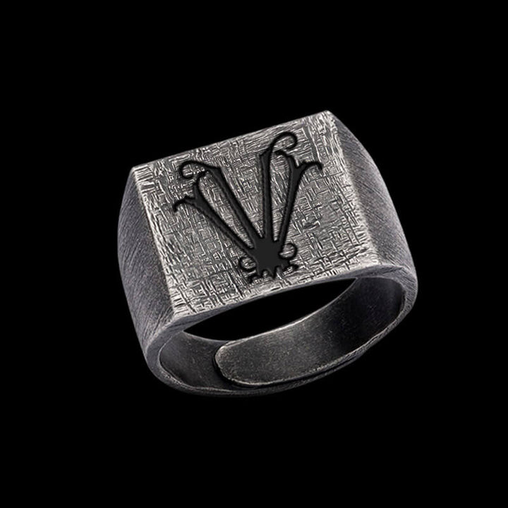 Vintage 26 Alphabet 925 Sterling Silver Ring