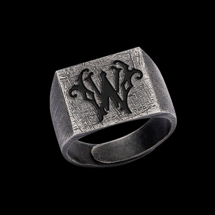 Vintage 26 Alphabet 925 Sterling Silver Ring
