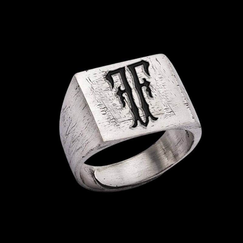 Vintage 26 Alphabet 925 Sterling Silver Ring