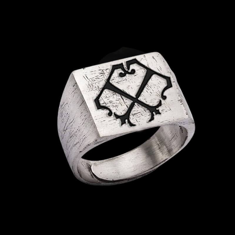 Vintage 26 Alphabet 925 Sterling Silver Ring