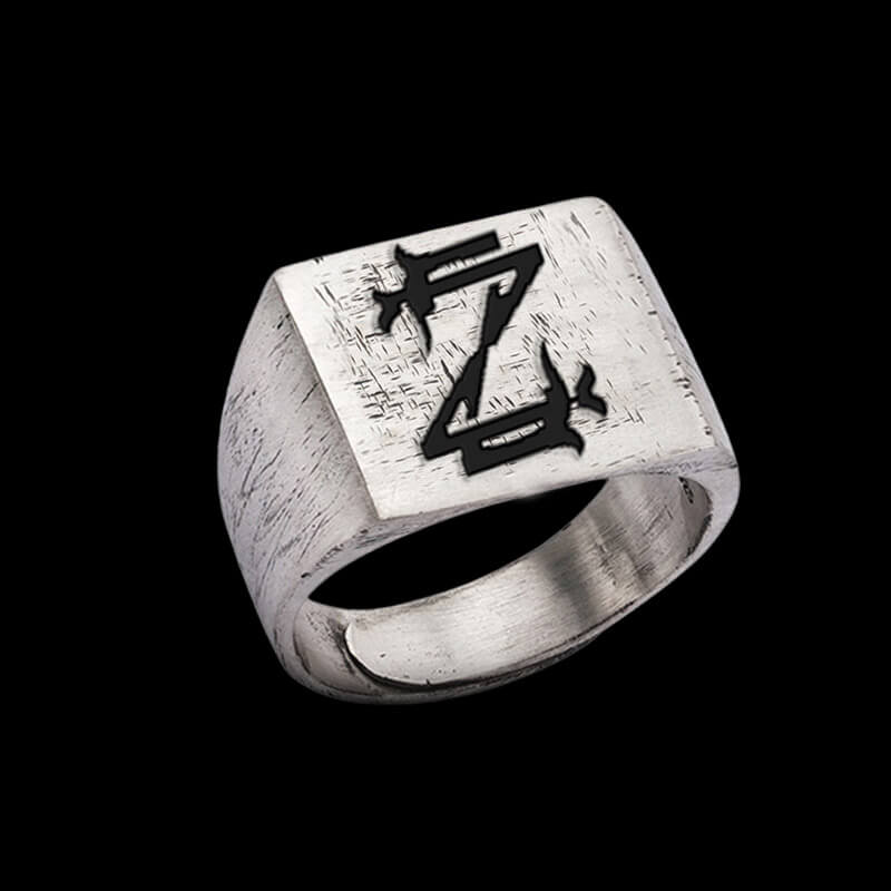 Vintage 26 Alphabet 925 Sterling Silver Ring