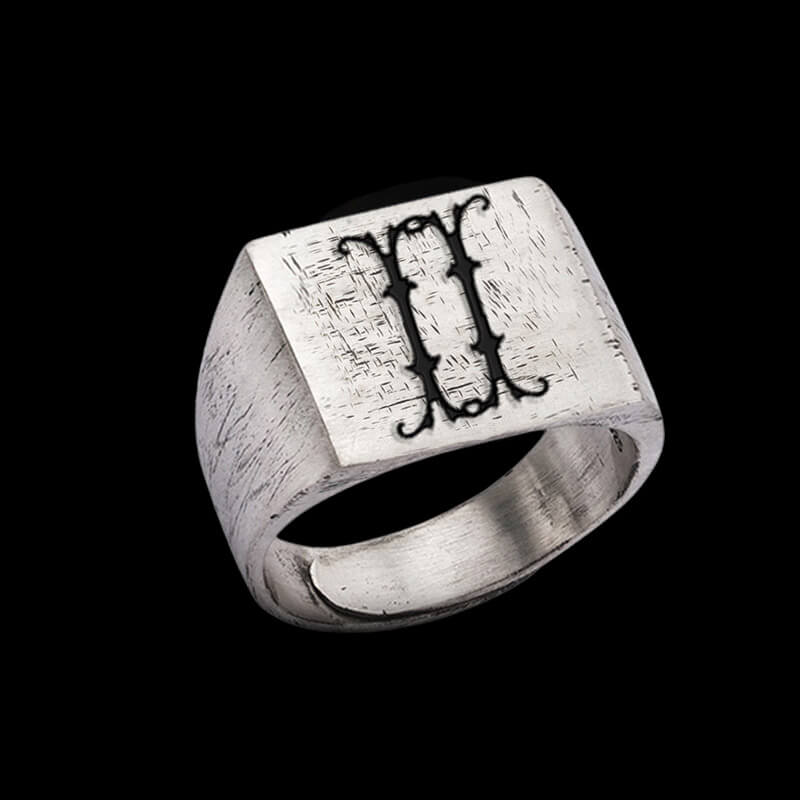 Vintage 26 Alphabet 925 Sterling Silver Ring