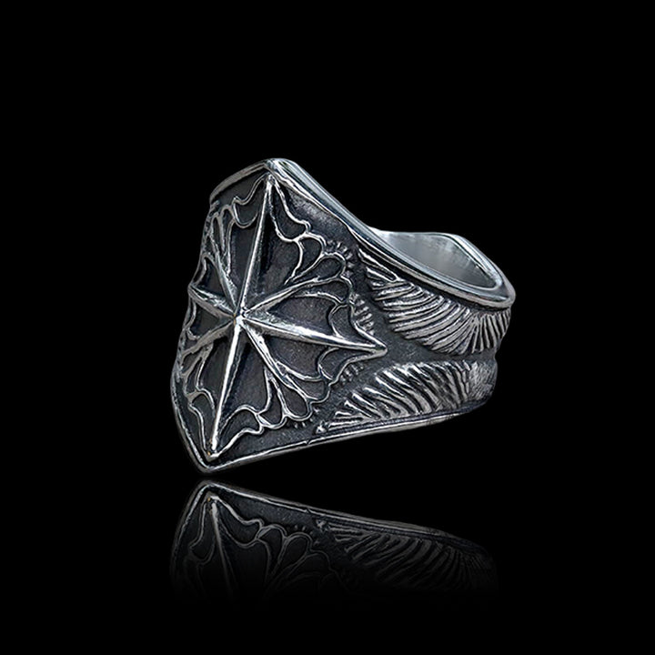 Vintage 8 Point Star 925 Sterling Silver Ring