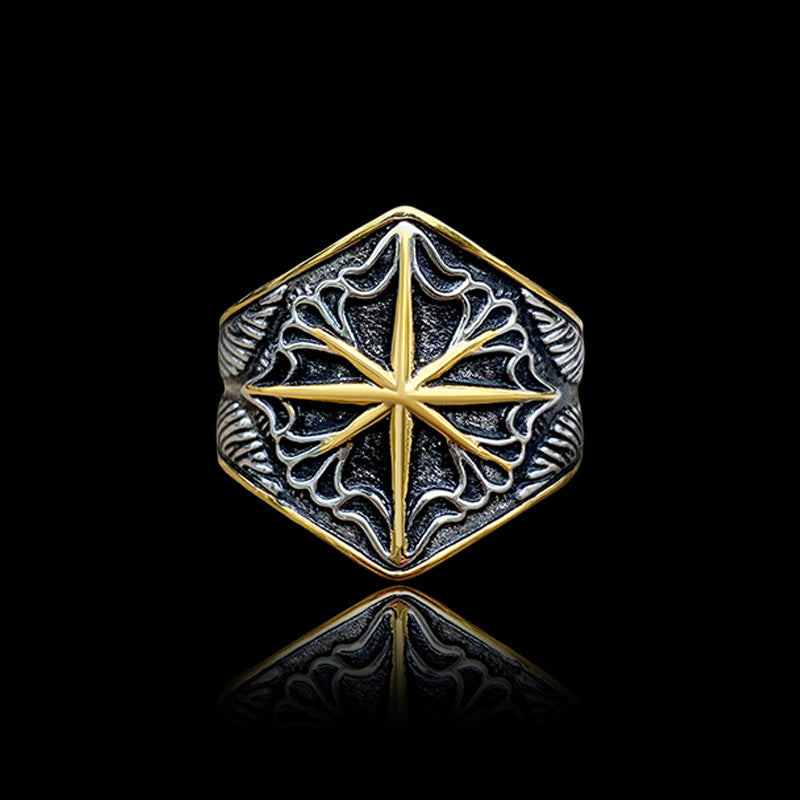 Vintage 8 Point Star 925 Sterling Silver Ring