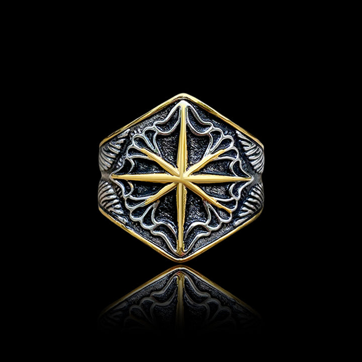 Vintage 8 Point Star 925 Sterling Silver Ring