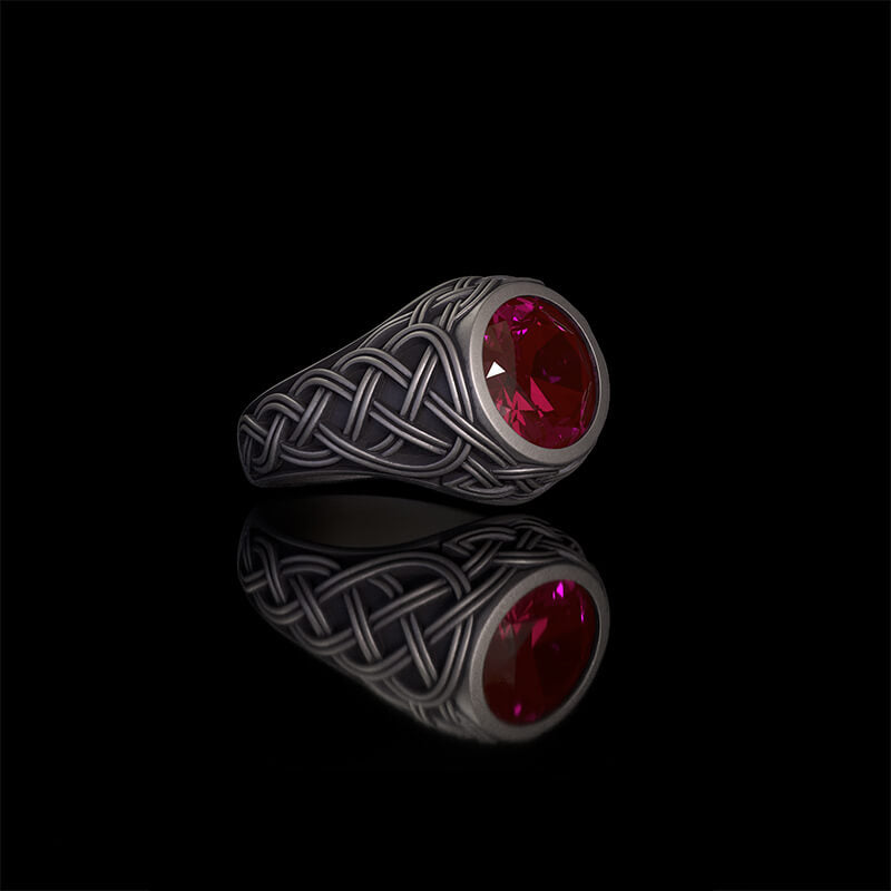 Vintage Celtic Knot Gemstone Sterling Silver Ring | RoyalLuster.com