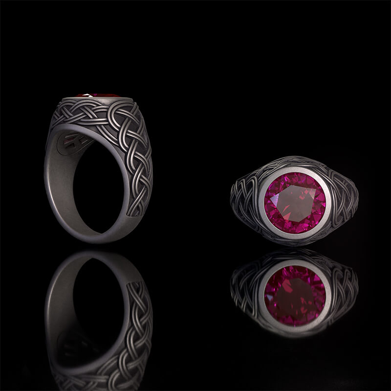 Vintage Celtic Knot Gemstone Sterling Silver Ring | RoyalLuster.com