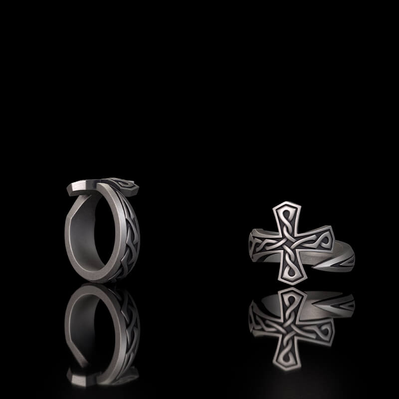 Vintage Cross Sword Sterling Silver Open Ring | RoyalLuster.com