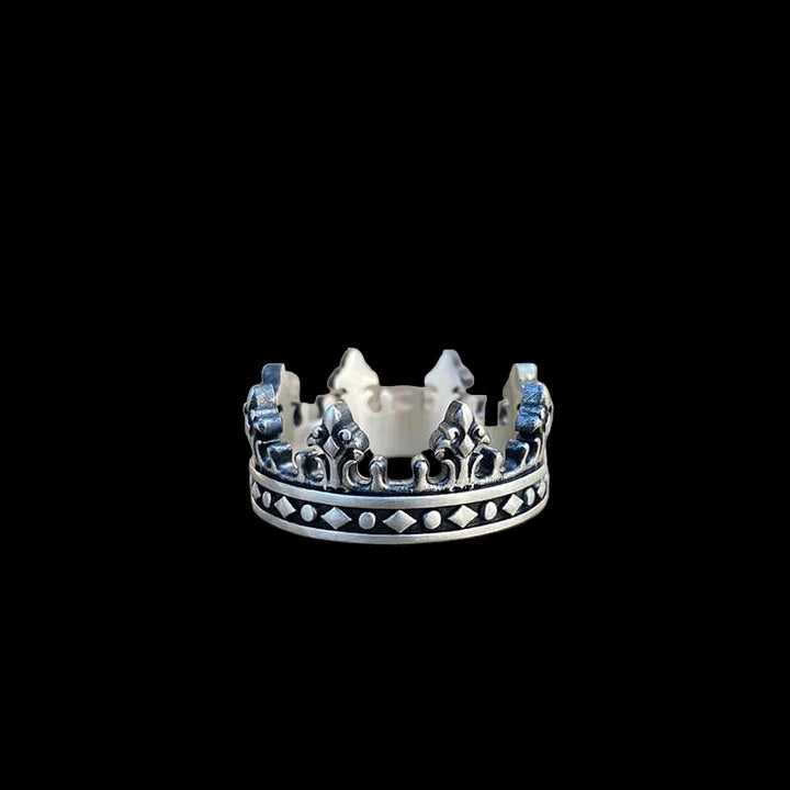Vintage Crown Design Sterling Silver Ring | RoyalLuster.com