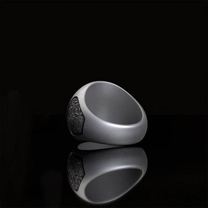 Vintage Demon Skull Silver Ring