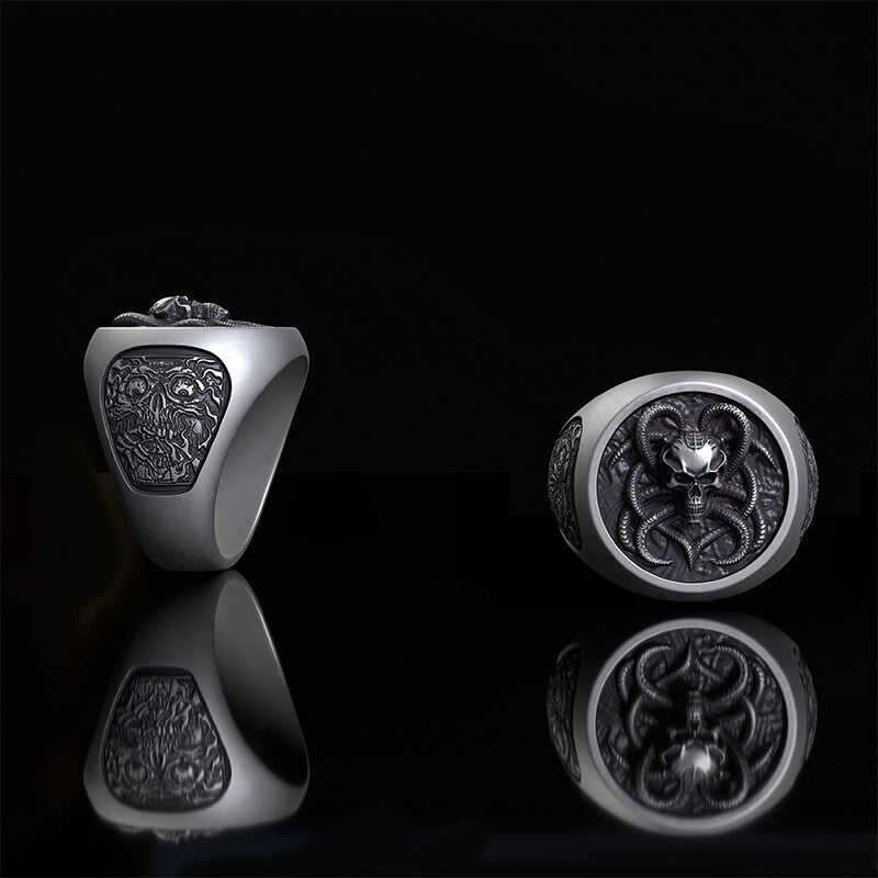 Vintage Demon Skull Silver Ring | RoyalLuster.com