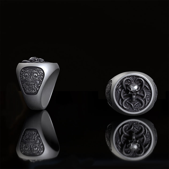 Vintage Demon Skull Silver Ring | RoyalLuster.com