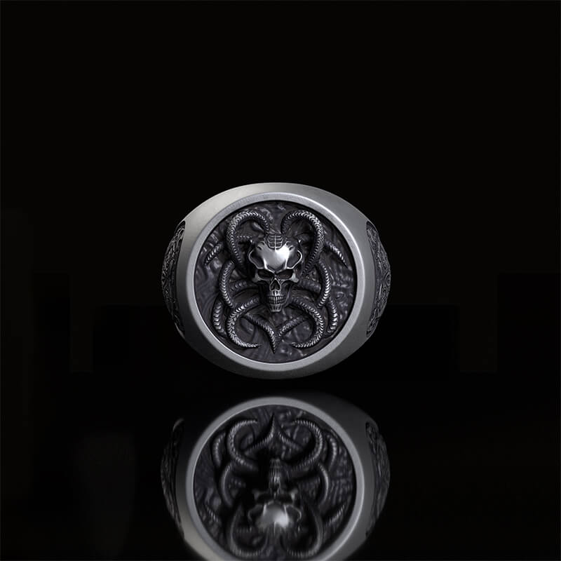 Vintage Demon Skull Silver Ring | RoyalLuster.com