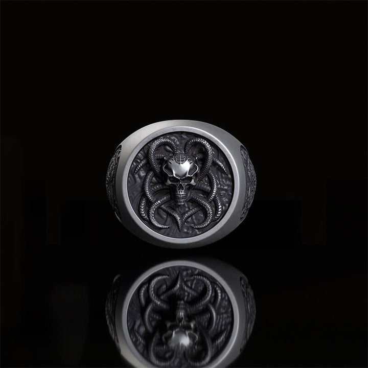 Vintage Demon Skull Silver Ring | RoyalLuster.com