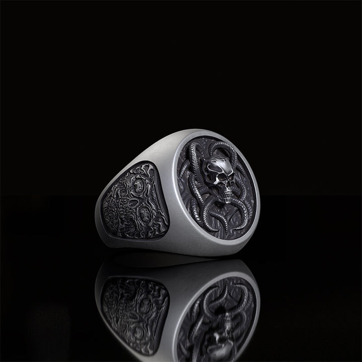 Vintage Demon Skull Silver Ring | RoyalLuster.com