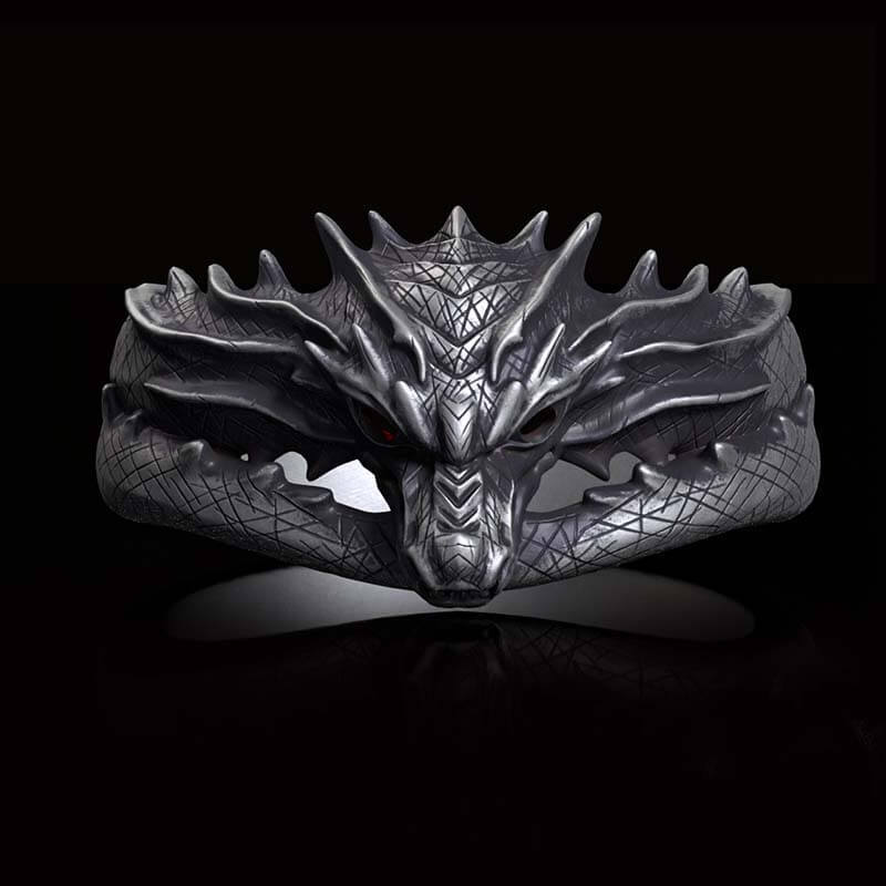 Vintage Domineering Dragon Head Sterling Silver Ring | RoyalLuster.com