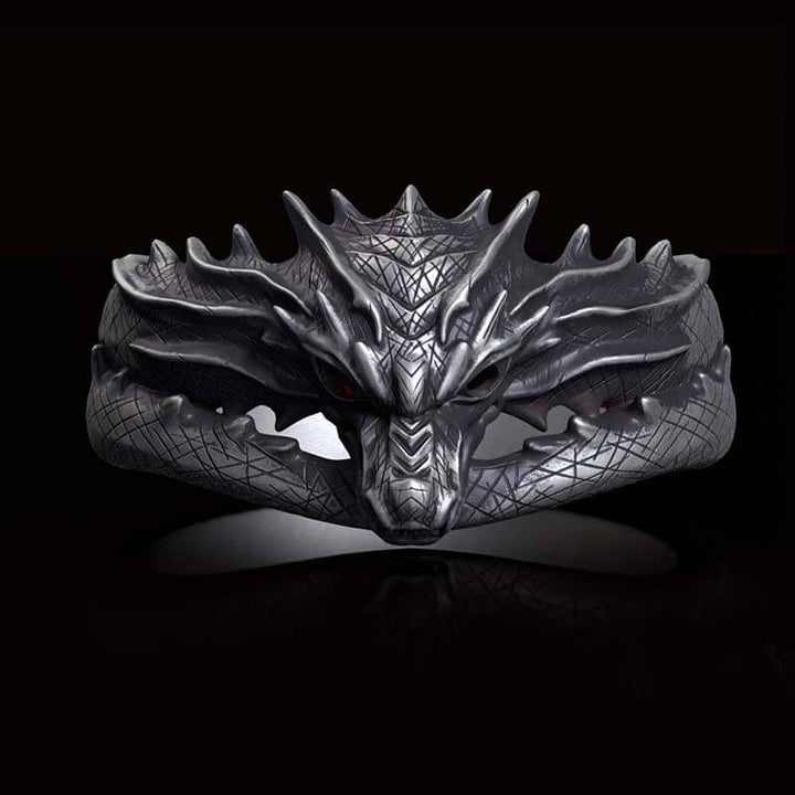 Vintage Domineering Dragon Head Sterling Silver Ring | RoyalLuster.com