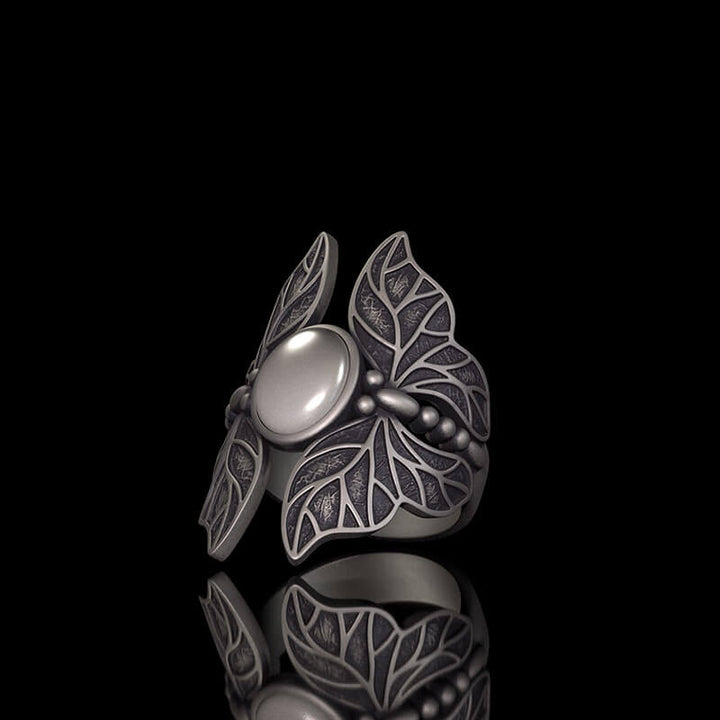 Vintage Double Butterfly Gem Sterling Silver Ring